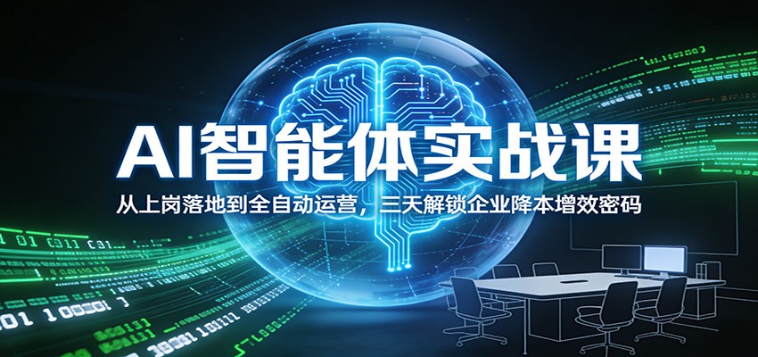 AI智能体实战课：从上岗落地到全自动运营，三天解锁企业降本增效密码-HEIXMI（中国站）