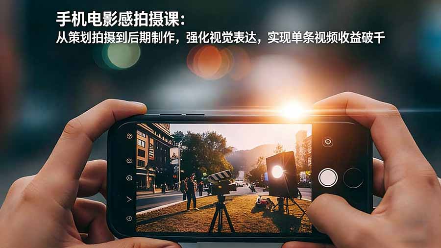 手机电影感拍摄课：从策划拍摄到后期制作，强化视觉表达，实现单条视频收益破千-HEIXMI（中国站）