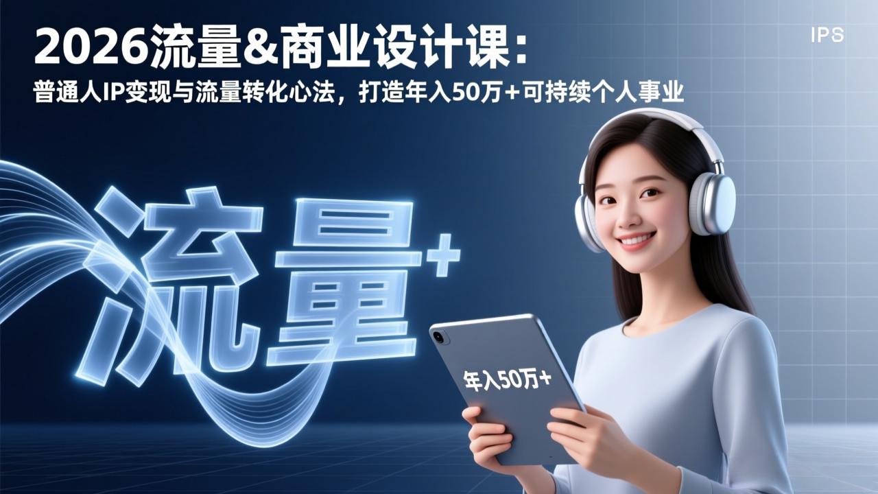 2026流量&商业设计课：普通人IP变现与流量转化心法，打造年入50万+可持续个人事业-HEIXMI（中国站）