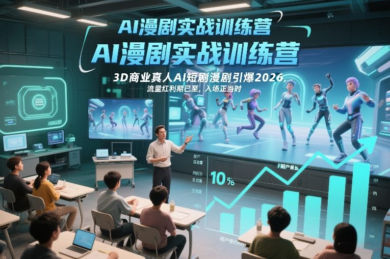 AI漫剧实战训练营，3D商业真人AI短剧漫剧引爆2026，流量红利期已至，入场正当时-HEIXMI（中国站）