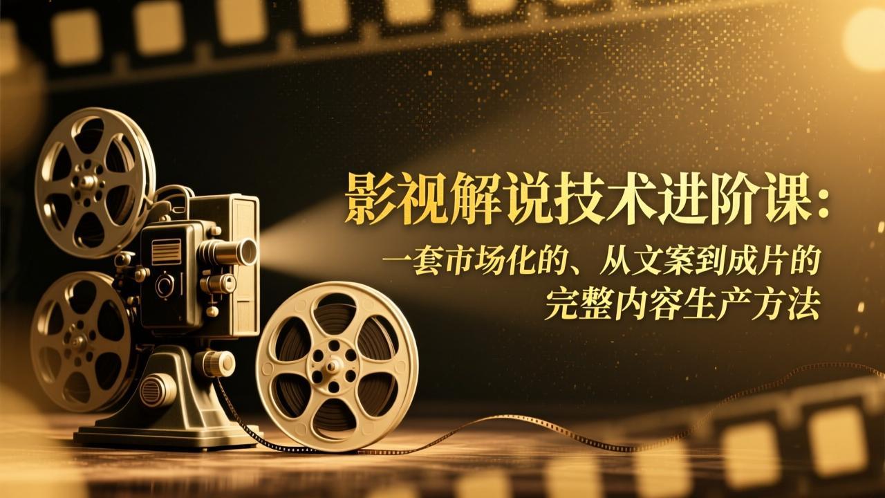 影视解说技术进阶课：一套市场化的、从文案到成片的完整内容生产方法-HEIXMI（中国站）