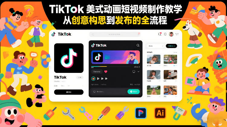 TikTok美式动画短视频制作教学，从创意构思到发布的全流程-HEIXMI（中国站）