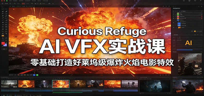 Curious Refuge AI VFX实战课，零基础打造好莱坞级爆炸火焰电影特效-HEIXMI（中国站）