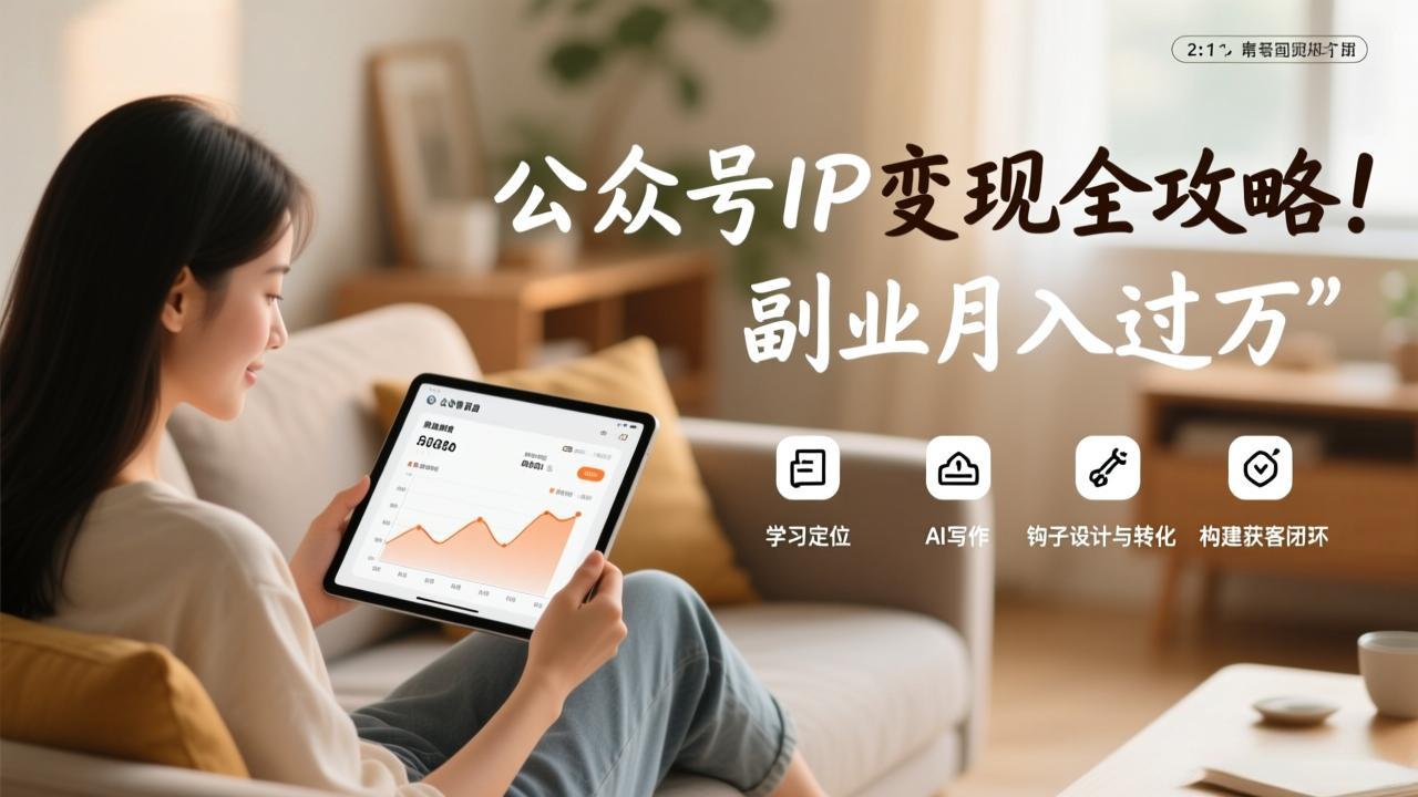公众号IP变现全攻略，学习定位、AI写作、钩子设计与转化，构建获客闭环，副业月入过万-HEIXMI（中国站）