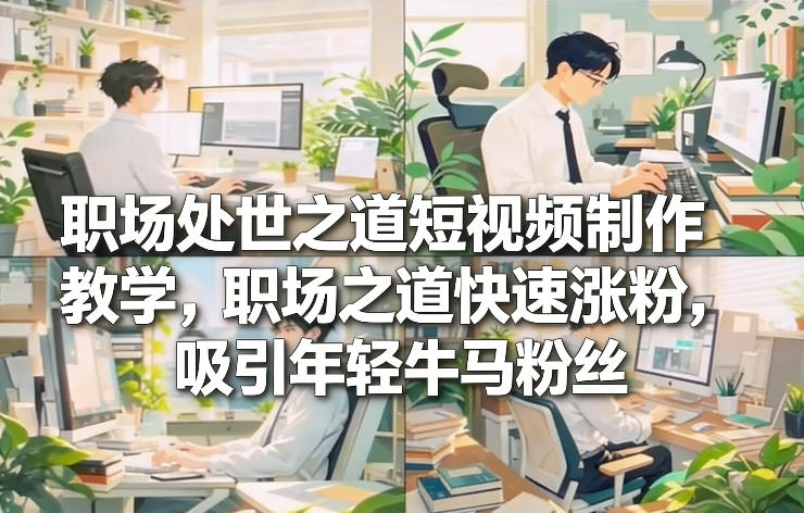 职场处世之道短视频制作教学，职场之道快速涨粉，吸引年轻牛马粉丝-HEIXMI（中国站）