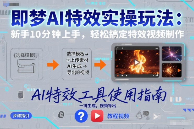 即梦AI特效实操玩法：新手10分钟上手，轻松搞定特效视频制作-HEIXMI（中国站）