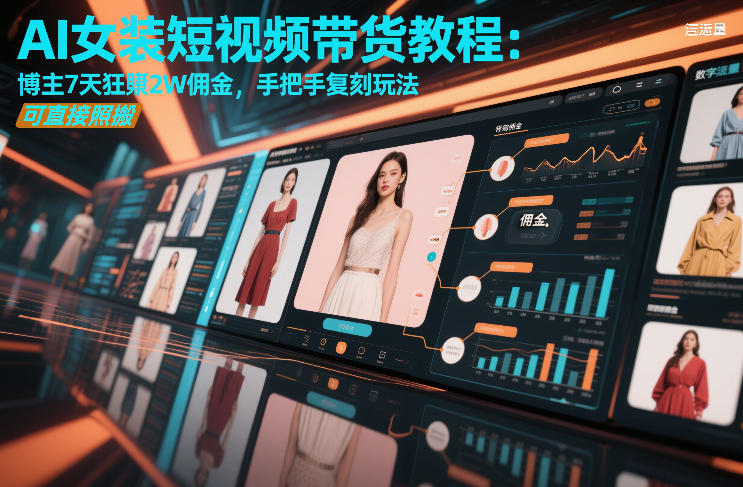 AI女装短视频带货教程：博主7天狂賺2W佣金，手把手复刻玩法，可直接照搬-HEIXMI（中国站）