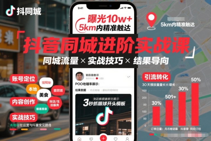 抖音同城进阶实战课，助你同城流量拿到结果-HEIXMI（中国站）