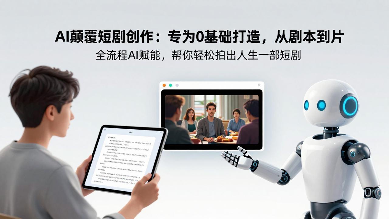 AI颠覆短剧创作：专为0基础打造，从剧本到成片全流程AI赋能，帮你轻松拍出人生第一部短剧-HEIXMI（中国站）
