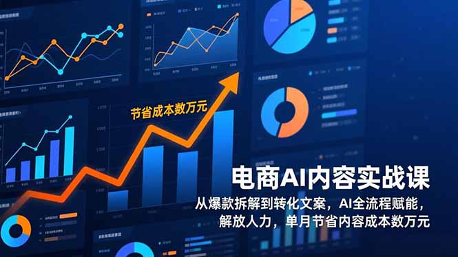电商AI内容实战课，从爆款拆解到转化文案，AI全流程赋能，解放人力，单月节省内容成本数万元-HEIXMI（中国站）