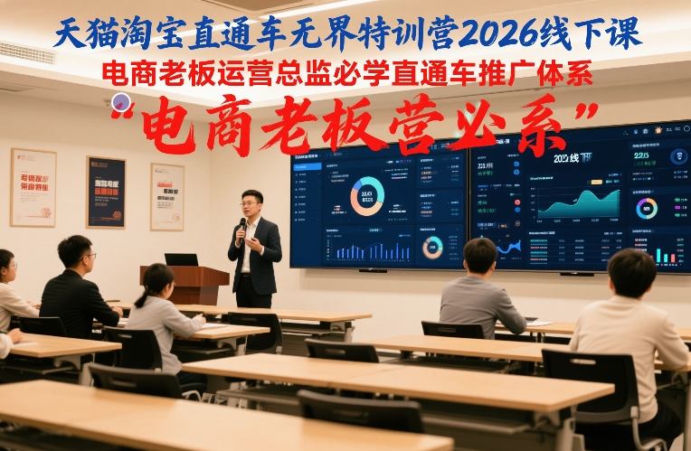 天猫淘宝直通车无界特训营2026线下课，电商老板运营总监必学直通车推广体系-HEIXMI（中国站）
