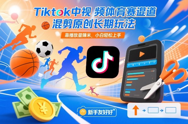 Tiktok中视频体育赛道混剪原创长期玩法，靠播放量賺米，小白轻松上手-HEIXMI（中国站）