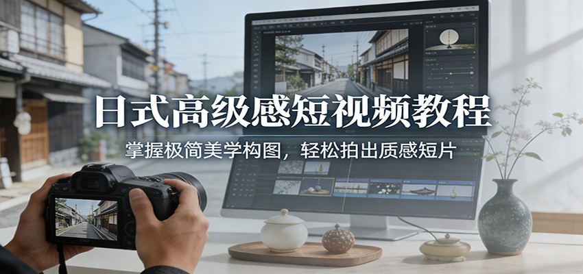 日式高级感短视频教程：掌握极简美学构图，轻松拍出质感短片-HEIXMI（中国站）