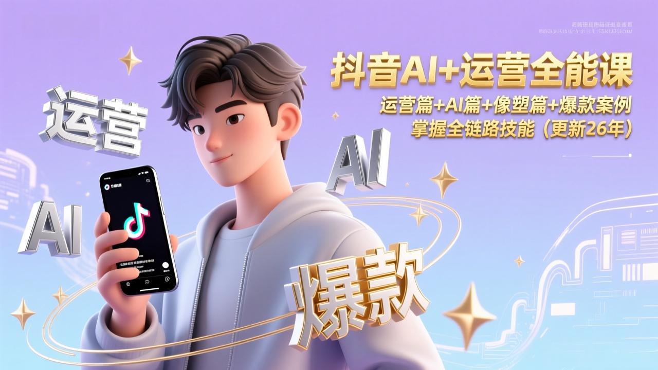 抖音AI+运营全能课，运营篇+AI篇+像塑篇+爆款案例，掌握全链路技能(更新26年-HEIXMI（中国站）