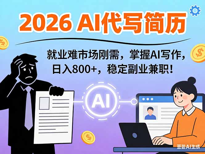 AI代写简历，超暴利，用万能模板月入1-3万实战教程，2026年市场刚需！-HEIXMI（中国站）