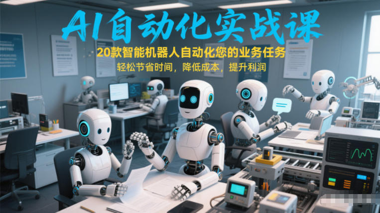 AI自动化实战课：20款智能机器人自动化您的业务任务，轻松节省时间，降低成本，提升利润-HEIXMI（中国站）