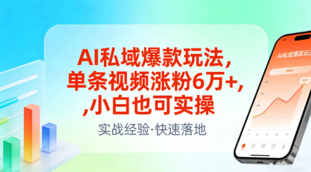 AI私域爆款玩法，单条视频涨粉6W+，小白也可实操-HEIXMI（中国站）