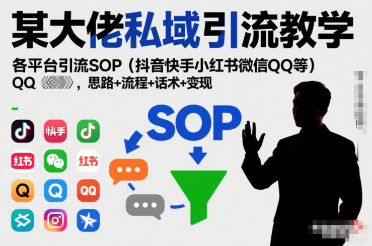 某大佬私域引流教学，各平台引流SOP(抖音快手小红书微信QQ等)，思路+流程+话术+变现-HEIXMI（中国站）