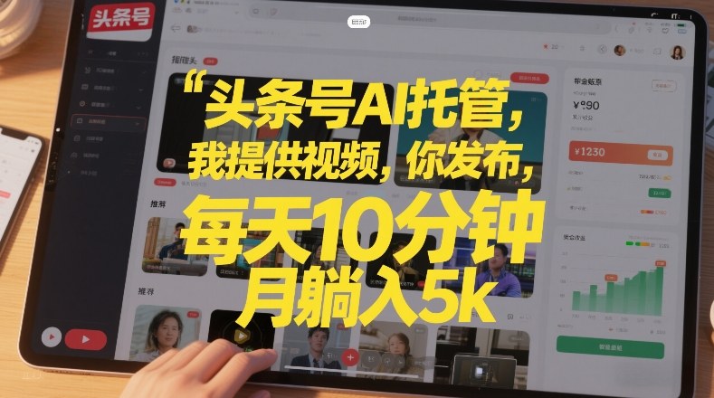 头条号AI托管，我提供视频，你发布，每天10分钟，月躺入5k+【揭秘】-HEIXMI（中国站）