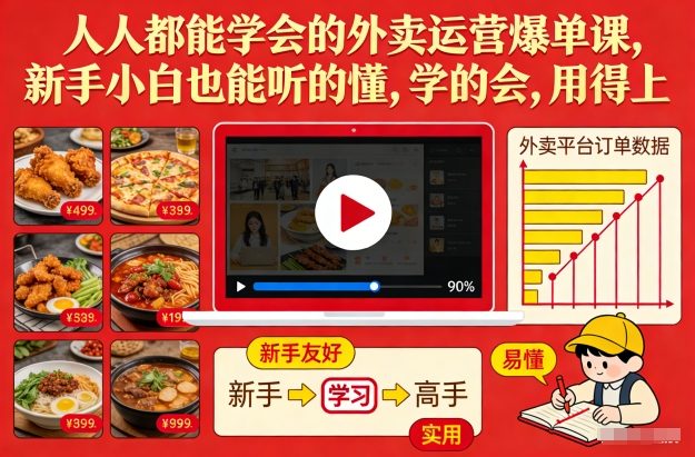 人人都能学会的外卖运营爆单课，新手小白也能听的懂，学的会，用得上-HEIXMI（中国站）