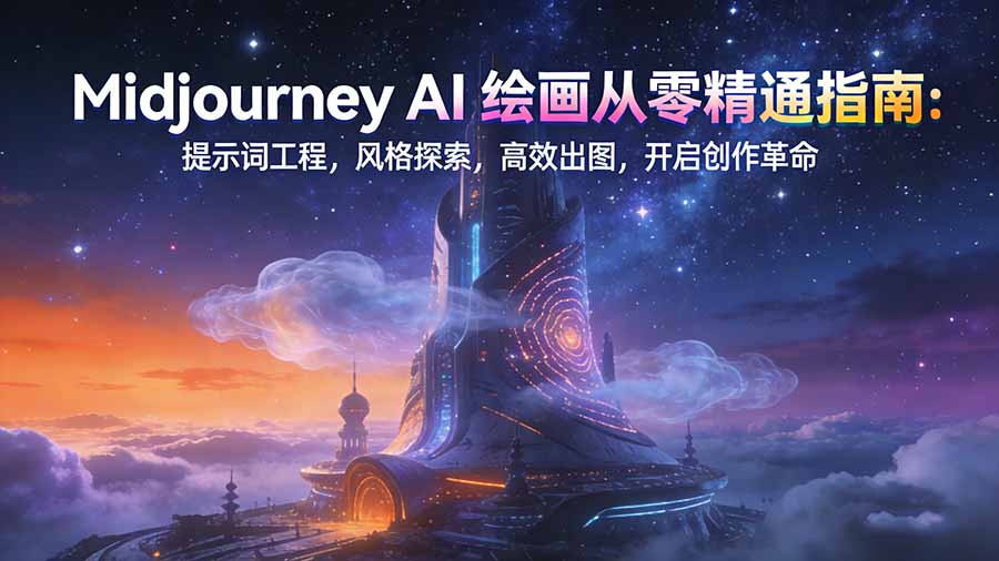 Midjourney AI绘画从零精通指南：提示词工程，风格探索，高效出图，开启创作革命-HEIXMI（中国站）