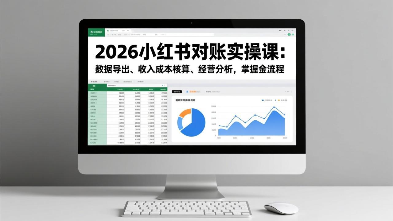 2026小红书对账实操课：数据导出、收入成本核算、经营分析，掌握全流程-HEIXMI（中国站）