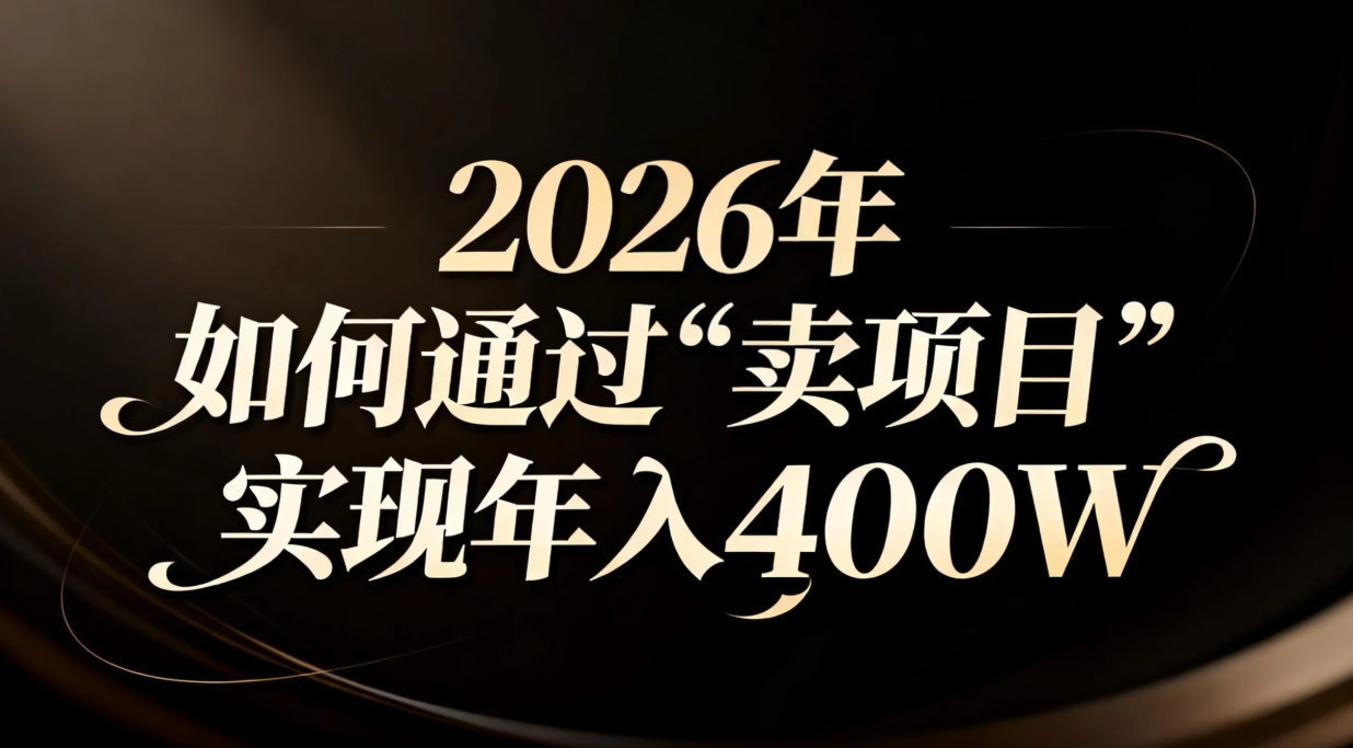 2026年如何通过“卖项目”实现年入百万-HEIXMI（中国站）