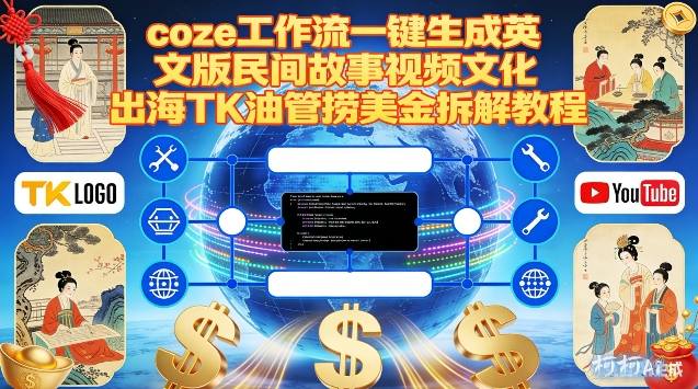 Coze扣子工作流一键生成英文版民间故事视频，文化出海TK油管捞美金拆解教程-HEIXMI（中国站）