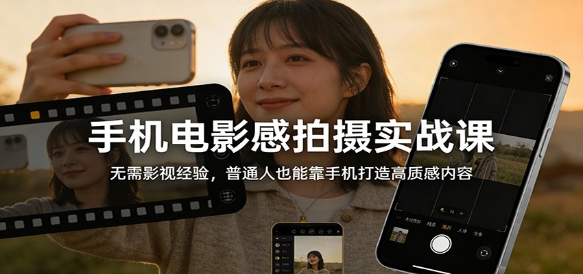 手机电影感拍摄实战课：无需影视经验，普通人也能靠手机打造高质感内容-HEIXMI（中国站）