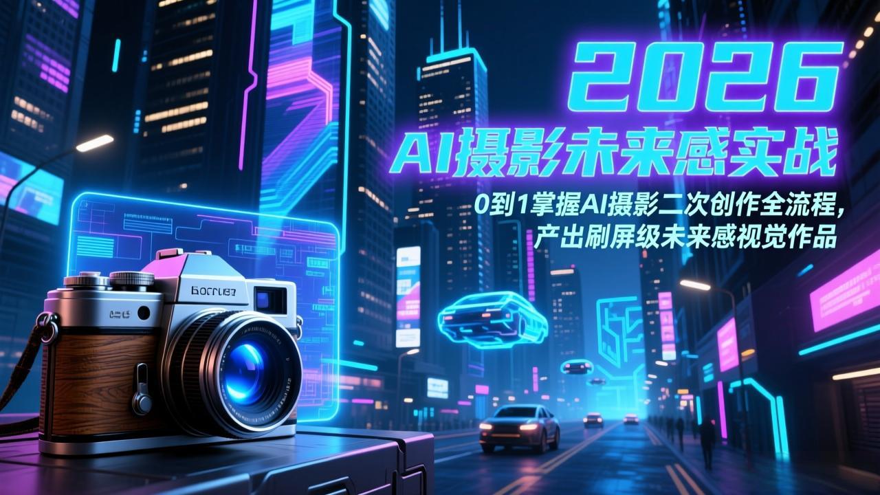 2026 AI摄影未来感实战：0到1掌握AI摄影二次创作全流程，产出刷屏级未来感视觉作品-HEIXMI（中国站）