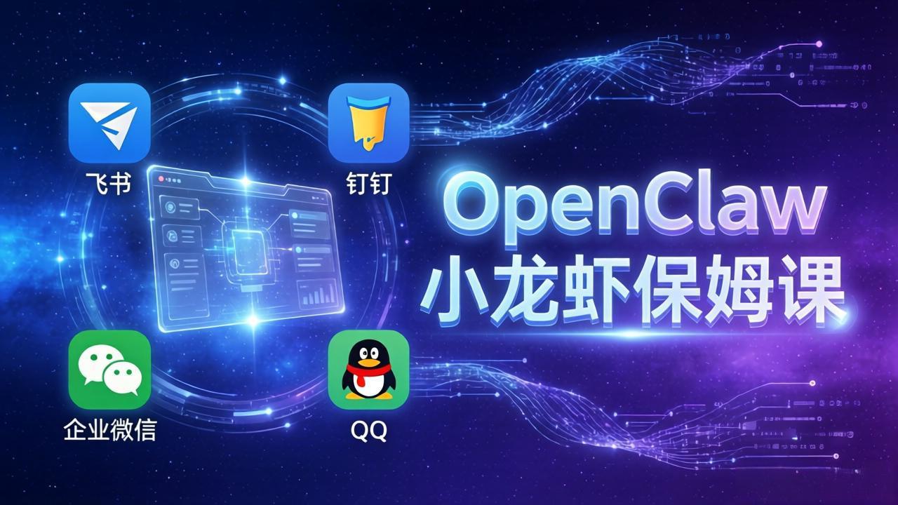 OpenClaw小龙虾保姆课： Windows/macOS/Linux/Docker全系统安装，飞书+钉钉+企业微信+QQ 全接入-HEIXMI（中国站）