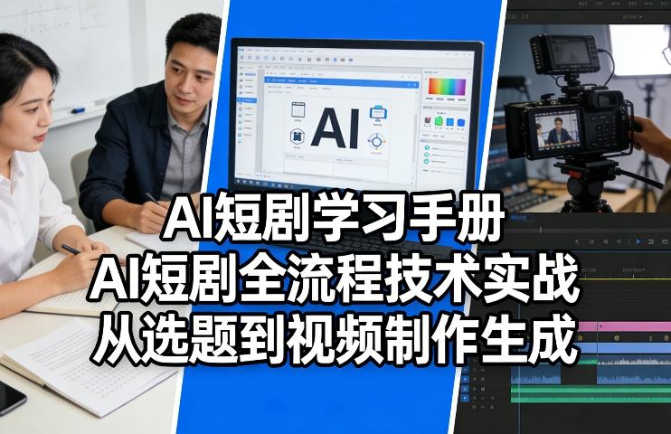 AI短剧学习手册，AI短剧全流程技术实战，从选题到视频制作生成-HEIXMI（中国站）