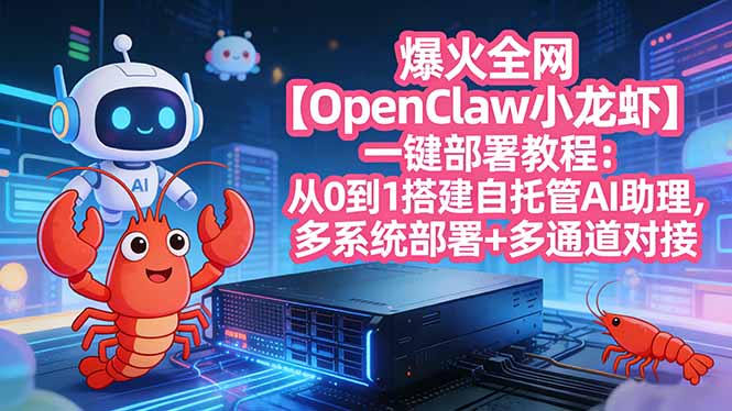 爆火全网【OpenClaw 小龙虾】一键部署教程：从0到1搭建自托管AI助理，多系统部署+多通道对接-HEIXMI（中国站）