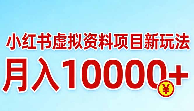 小红书虚拟资料项目最新玩法，月入10000＋-HEIXMI（中国站）
