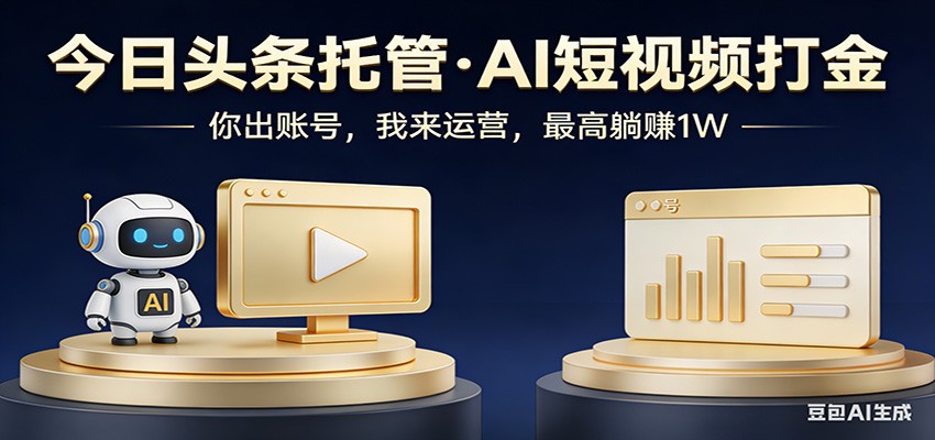 头条号AI托管，我提供作品，你提供账号，每天5分钟发布，小白躺赚3000+-HEIXMI（中国站）