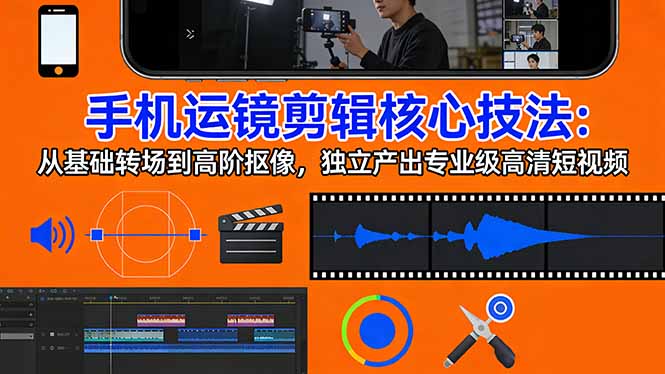 手机运镜 剪辑核心技法：从基础转场到高阶抠像，独立产出专业级高清短视频-HEIXMI（中国站）