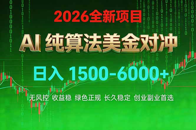 2026 全新美金对冲项目，不套平台赠金，不封号，纯算法对冲，日入 1500-6000+-HEIXMI（中国站）