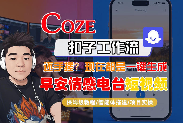 【Coze工作流搭建实操教程】【coze】早安情感电台日签视频还在手动做？用扣子工作流自动生成，省时90%-HEIXMI（中国站）
