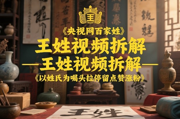 央视网百家姓–王姓视频拆解，以姓氏为噱头拉停留点赞涨粉-HEIXMI（中国站）