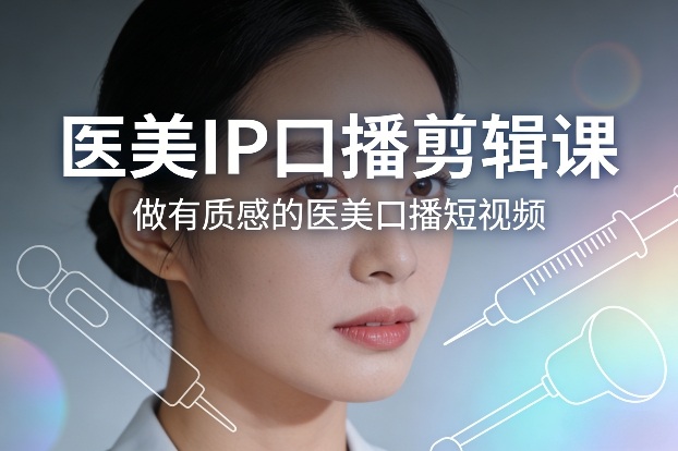 医美IP口播剪辑课,做有质感的医美口播短视频