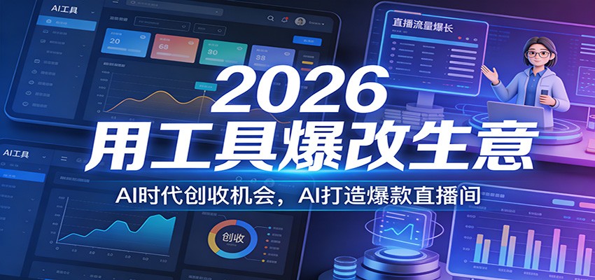 2026用工具爆改生意，AI时代创收机会，AI打造爆款直播间-HEIXMI（中国站）