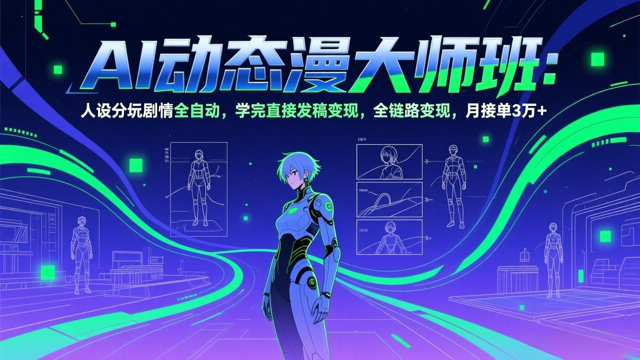 AI动态漫剧大师班：人设分镜剧情全自动，学完直接发稿变现，全链路变现，月接单3万+-HEIXMI（中国站）