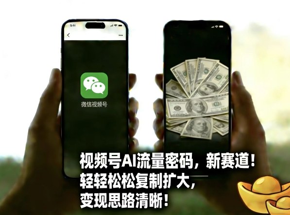 视频号AI流量密码新赛道，轻轻松松复制扩大，变现思路清晰-HEIXMI（中国站）