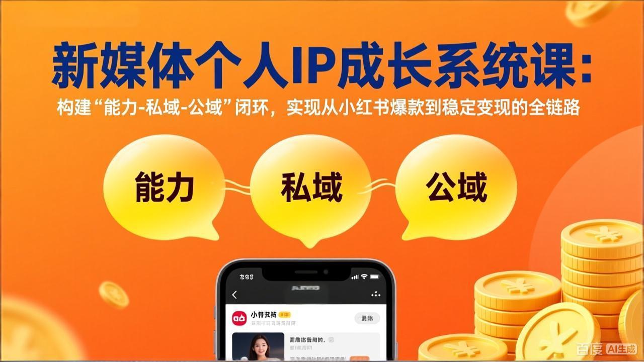 新媒体个人IP成长系统课-更新：构建“能力-私域-公域”闭环，实现从小红书爆款到稳定变现-HEIXMI（中国站）