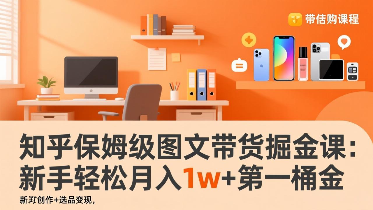 知乎保姆级图文带货掘金课：账号打造+爆文创作+选品变现，新手轻松月入1w+第一桶金-HEIXMI（中国站）