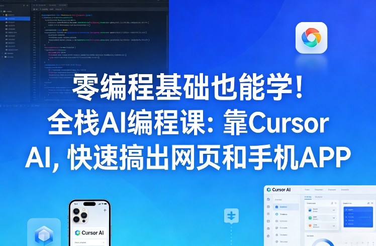 零编程基础也能学！全栈AI编程课：靠Cursor AI，快速搞出网页和手机APP-HEIXMI（中国站）