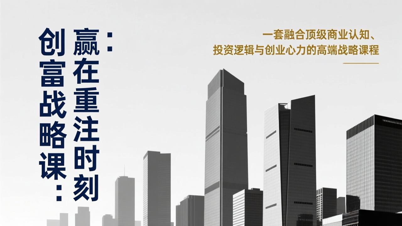 《创富战略课：赢在重注时刻》一套融合顶级商业认知、投资逻辑与创业心力的高端战略课程-HEIXMI（中国站）