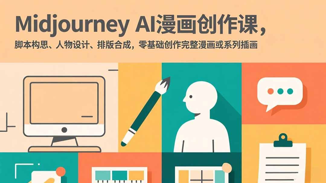 Midjourney AI漫画创作课，脚本构思、人物设计、排版合成，零基础创作完整漫画或系列插画-HEIXMI（中国站）