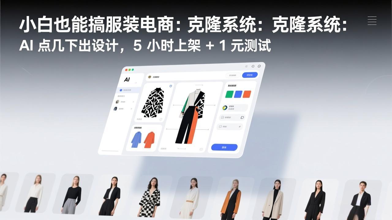 小白也能搞服装电商：克隆系统：AI 点几下出设计，5 小时上架 + 1 元测试-HEIXMI（中国站）