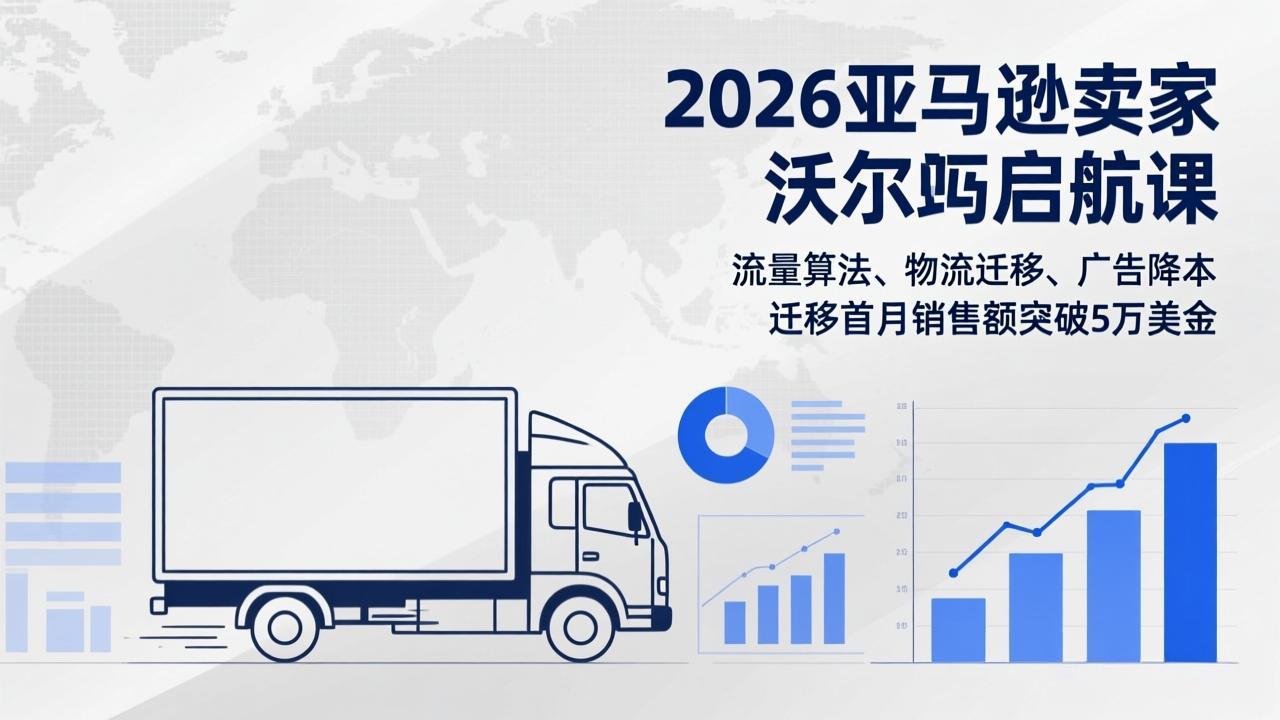 2026亚马逊卖家沃尔玛启航课，流量算法、物流迁移、广告降本，迁移首月销售额突破5万美金-HEIXMI（中国站）